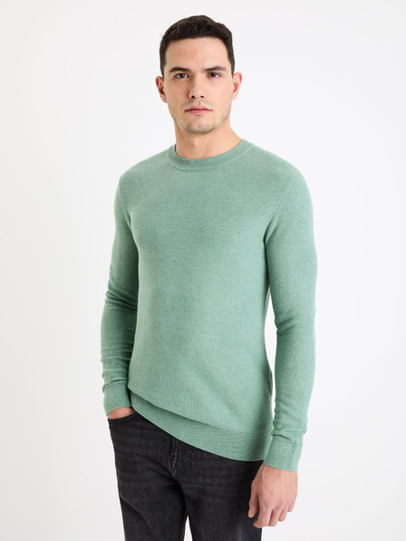 Celio Πράσινο ανδρικό βασικό πουλόβερ Celio Bepic