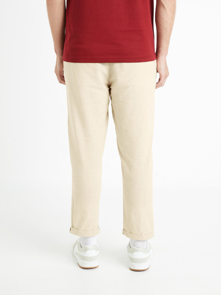 Celio Ανδρικό μπεζ παντελόνι από λινό μείγμα Celio Dolinco