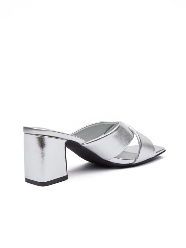 Orsay Ασημένιες γυναικείες γόβες με τακούνι ORSAY