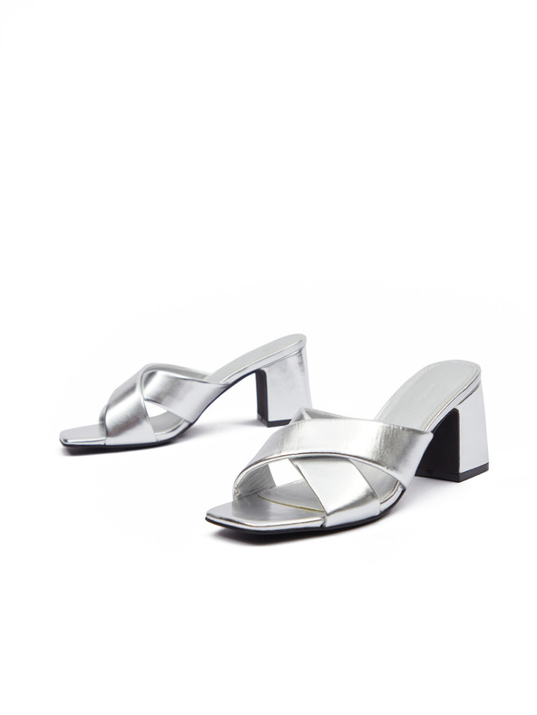 Orsay Ασημένιες γυναικείες γόβες με τακούνι ORSAY