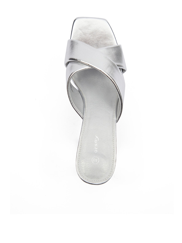 Orsay Ασημένιες γυναικείες γόβες με τακούνι ORSAY