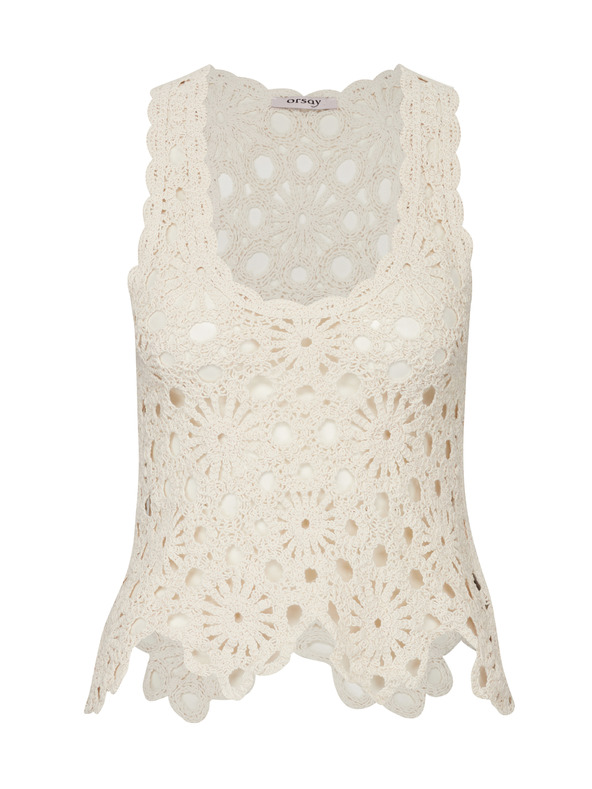 Orsay Κρεμ γυναικεία μπλούζα με βελονάκι ORSAY