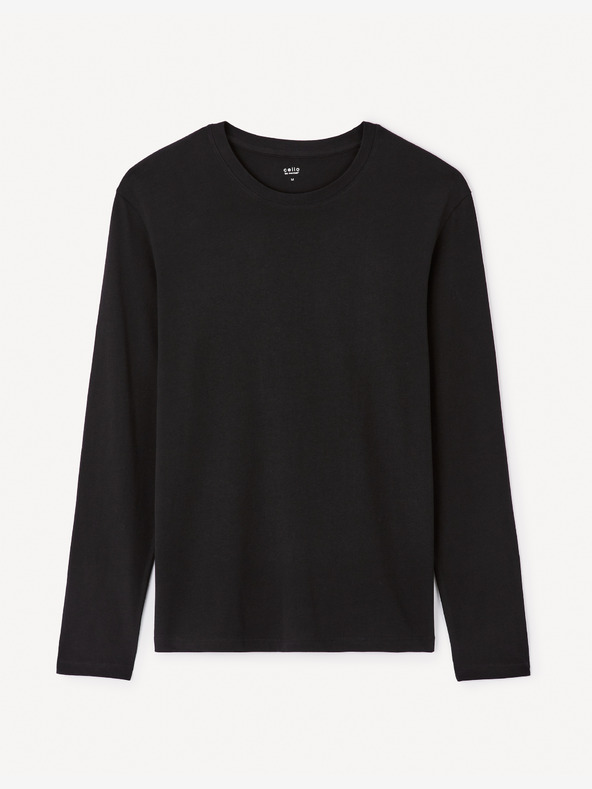 Celio Μαύρο ανδρικό μακρυμάνικο πουκάμισο Celio Geuniml