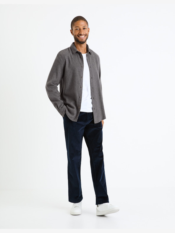 Celio Λευκό ανδρικό μακρυμάνικο πουκάμισο Celio Fabeille2 regular