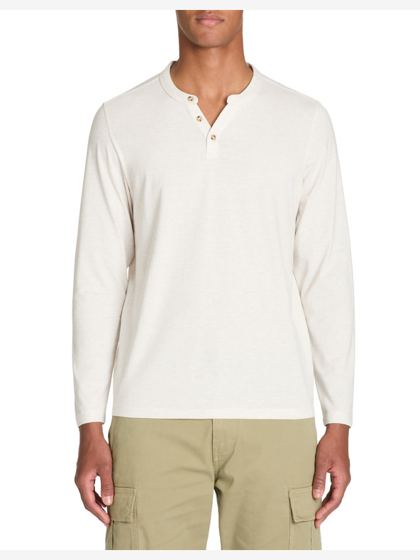 Celio Κρεμ ανδρικό μακρυμάνικο μπλουζάκι Celio Fegetiml