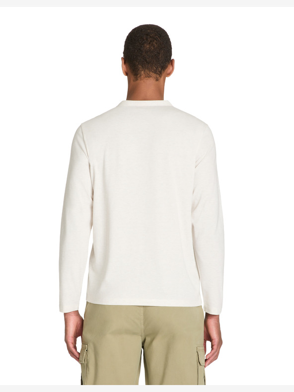 Celio Κρεμ ανδρικό μακρυμάνικο μπλουζάκι Celio Fegetiml