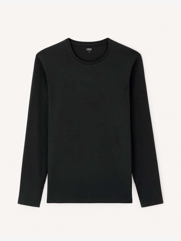 Celio Ανδρικό μαύρο μακρυμάνικο πουκάμισο Celio Gehair