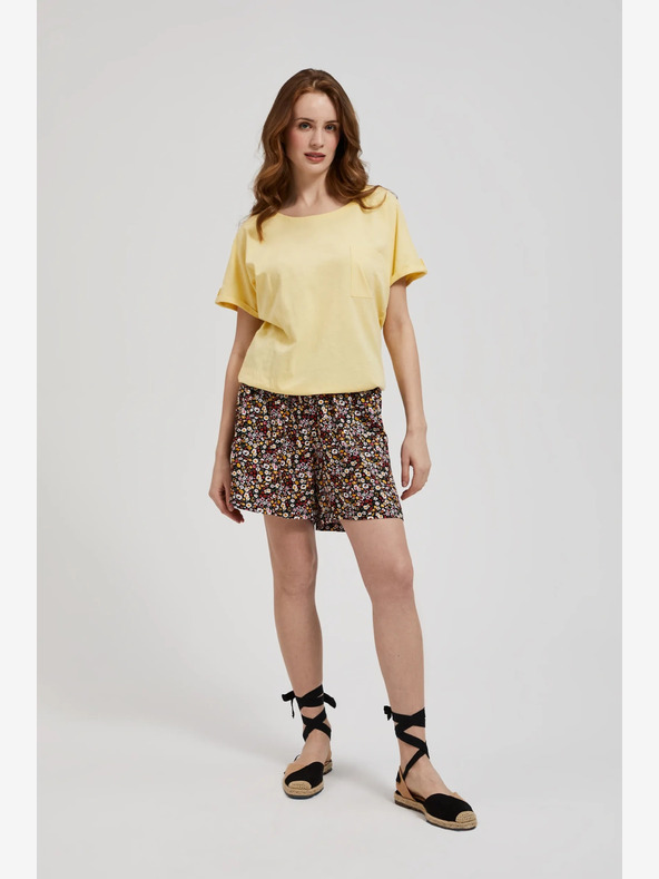 Moodo Κίτρινο πουκάμισο με τσέπη και σηκωμένα μανίκια Moodo