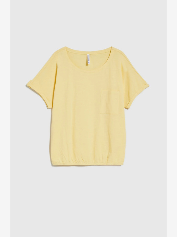 Moodo Κίτρινο πουκάμισο με τσέπη και σηκωμένα μανίκια Moodo