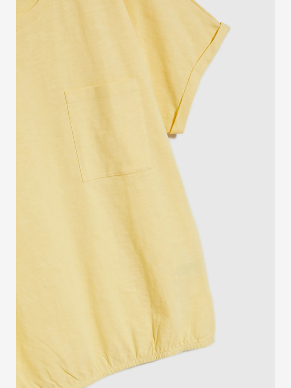 Moodo Κίτρινο πουκάμισο με τσέπη και σηκωμένα μανίκια Moodo