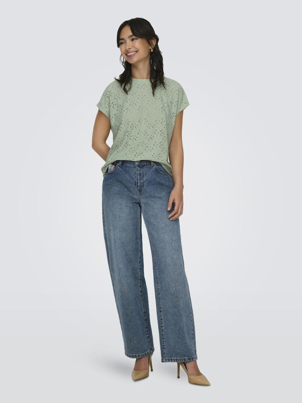 ONLY Ανοιχτό πράσινο γυναικείο μπλουζάκι ΜΟΝΟ