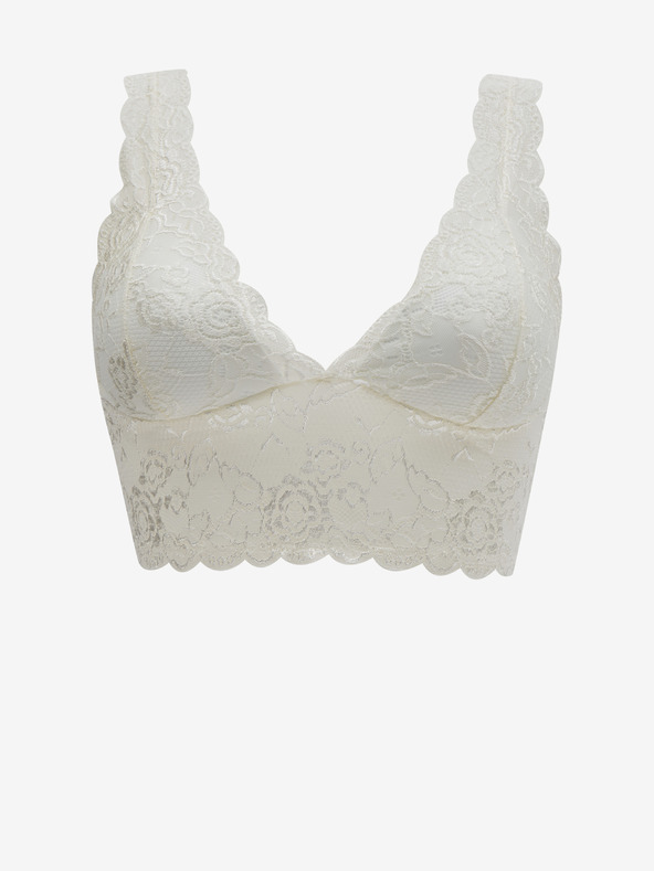 ONLY Κρεμ γυναικείο σουτιέν με δαντέλα ONLY