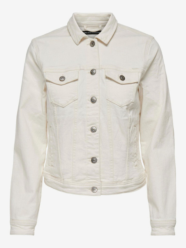 ONLY Κρεμ γυναικείο τζιν μπουφάν ΜΟΝΟ Tia