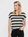 Vero Moda Κρεμ και μαύρο ριγέ T-shirt VERO MODA Wide