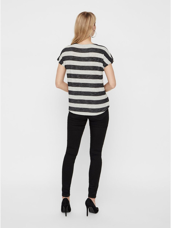 Vero Moda Κρεμ και μαύρο ριγέ T-shirt VERO MODA Wide