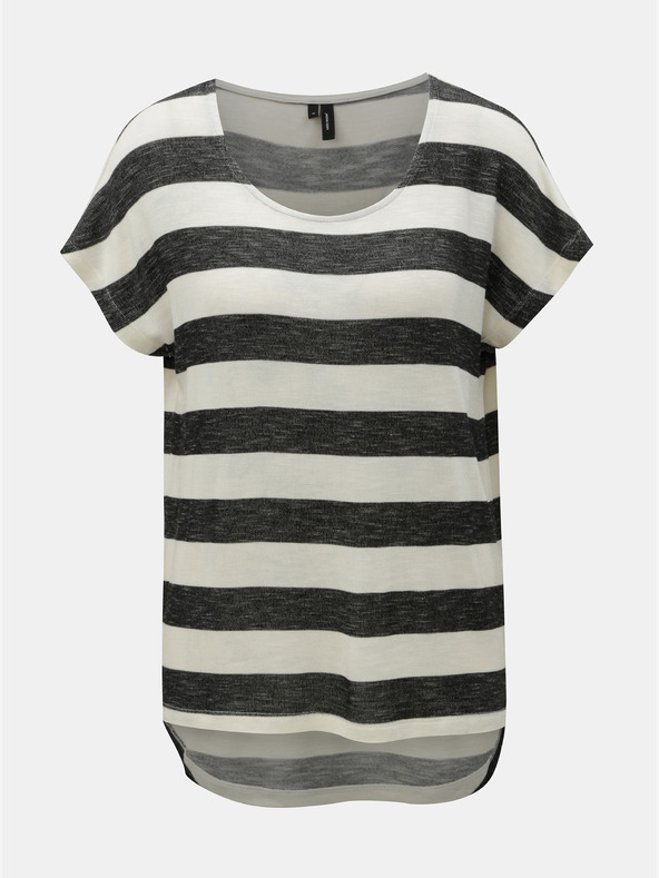 Vero Moda Κρεμ και μαύρο ριγέ T-shirt VERO MODA Wide