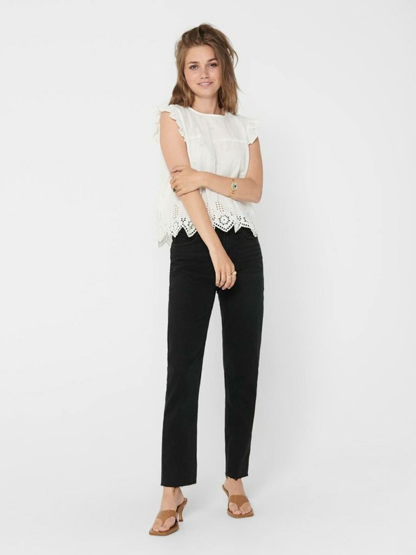 ONLY Λευκή γυναικεία μπλούζα ΜΟΝΟ Silla