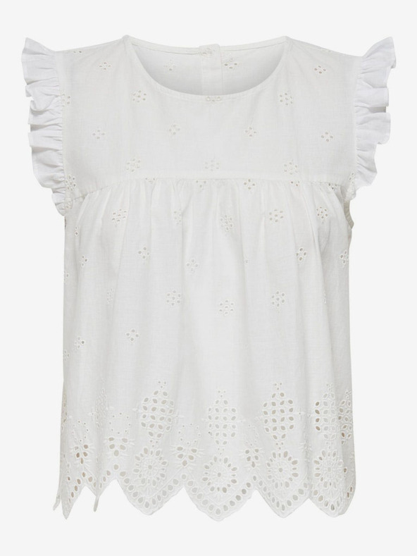 ONLY Λευκή γυναικεία μπλούζα ΜΟΝΟ Silla