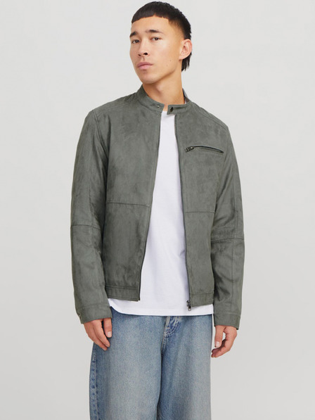Jack & Jones Γκρι ανδρικό σουέτ μπουφάν Jack & Jones