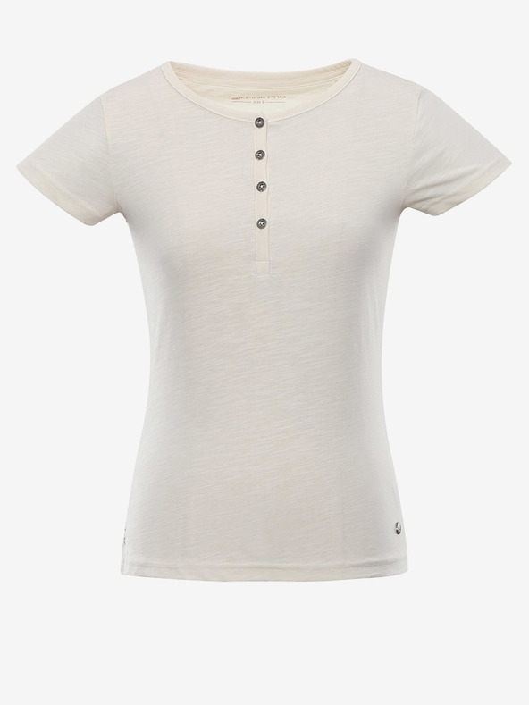 ALPINE PRO Γυναικείο βαμβακερό μπλουζάκι ALPINE PRO CASTA μπεζ