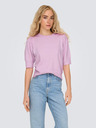 ONLY Ροζ γυναικείο κοντομάνικο πουλόβερ ONLY ONLRICA