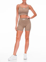 Edoti Γυναικείο σετ αθλητικό σουτιέν και σορτς μπεζ Edoti