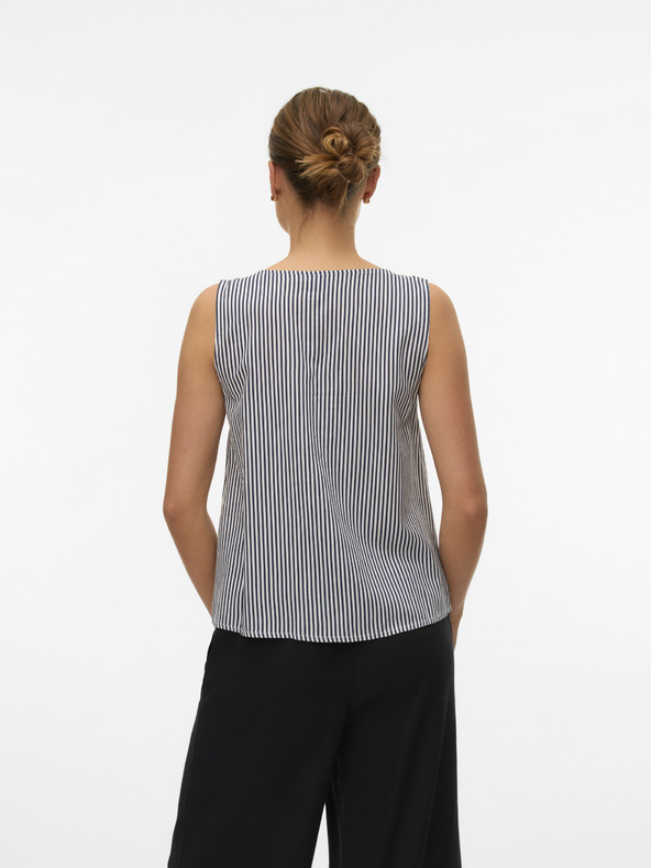 Vero Moda Λευκή και μπλε γυναικεία ριγέ μπλούζα Vero Moda