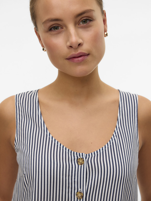 Vero Moda Λευκή και μπλε γυναικεία ριγέ μπλούζα Vero Moda