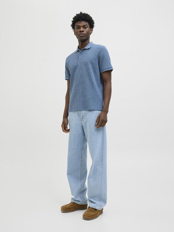 Jack & Jones Μπλε ανδρικό μπλουζάκι πόλο Jack & Jones