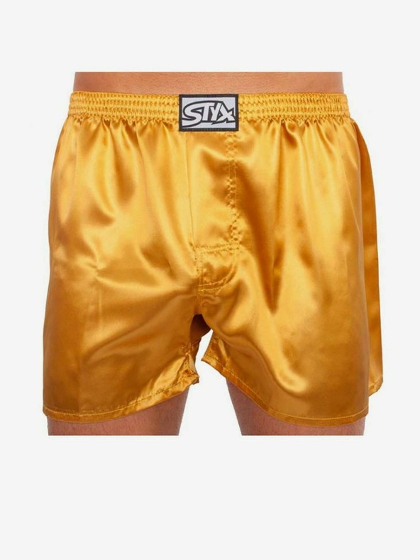 Styx Ανδρικό κλασικό ελαστικό σορτσάκι Styx σατέν χρυσό