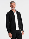Ombre Clothing Ανδρικό βαμβακερό stretch bomber φούτερ μαύρο Ombre Clothing
