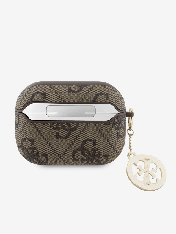 Guess Guess 4G Script PC/PU Charm θήκη για AirPods Pro 2 Καφέ