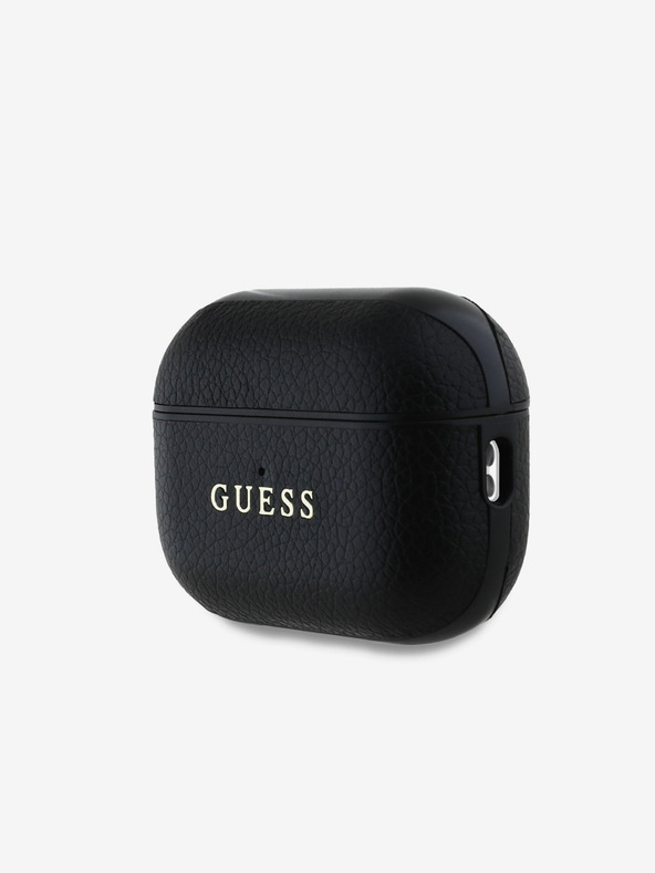 Guess Guess PU θήκη με σαγρέ κλασικό λογότυπο για AirPods Pro 2 Μαύρο