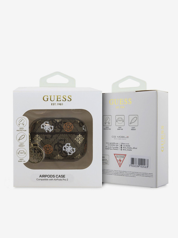 Guess Guess PU 4G Peony Charm θήκη για AirPods Pro 2 καφέ