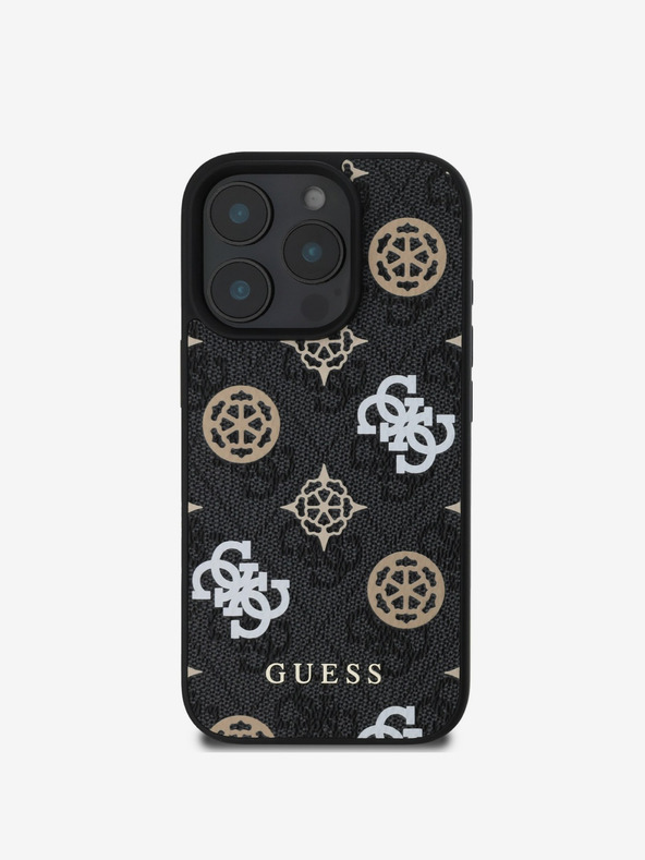 Guess Guess PU 4G Peony MagSafe Back Cover για iPhone 16 Pro Max Μαύρο