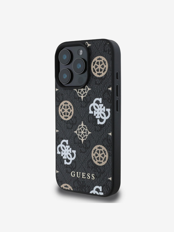 Guess Guess PU 4G Peony MagSafe Back Cover για iPhone 16 Pro Max Μαύρο