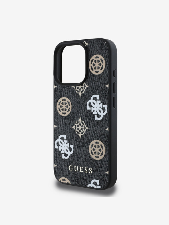 Guess Guess PU 4G Peony MagSafe Back Cover για iPhone 16 Pro Max Μαύρο