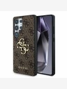Guess PU 4G Metal Logo Zadní Kryt pro Samsung Galaxy S25 Ultra Brown Κάλυμμα τηλεφώνου
