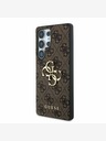 Guess PU 4G Metal Logo Zadní Kryt pro Samsung Galaxy S25 Ultra Brown Κάλυμμα τηλεφώνου