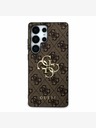 Guess PU 4G Metal Logo Zadní Kryt pro Samsung Galaxy S25 Ultra Brown Κάλυμμα τηλεφώνου
