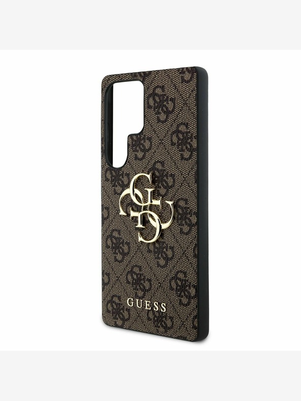 Guess PU 4G Metal Logo Zadní Kryt pro Samsung Galaxy S25 Ultra Brown Κάλυμμα τηλεφώνου