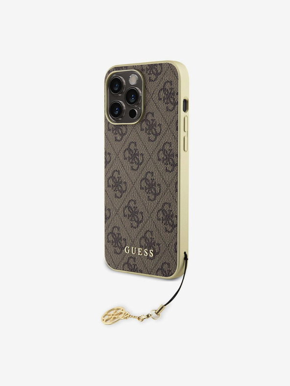 Guess Guess 4G Γούρι πίσω κάλυμμα για iPhone 15 Pro Max Καφέ