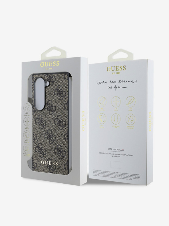 Guess Guess 4G Γούρι πίσω κάλυμμα για Samsung Galaxy Z Fold 6 Καφέ