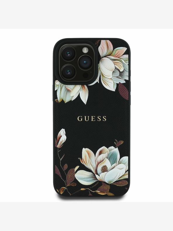 Guess Guess PU Grained Magnolia MagSafe Back Cover για iPhone 16 Pro Μαύρο
