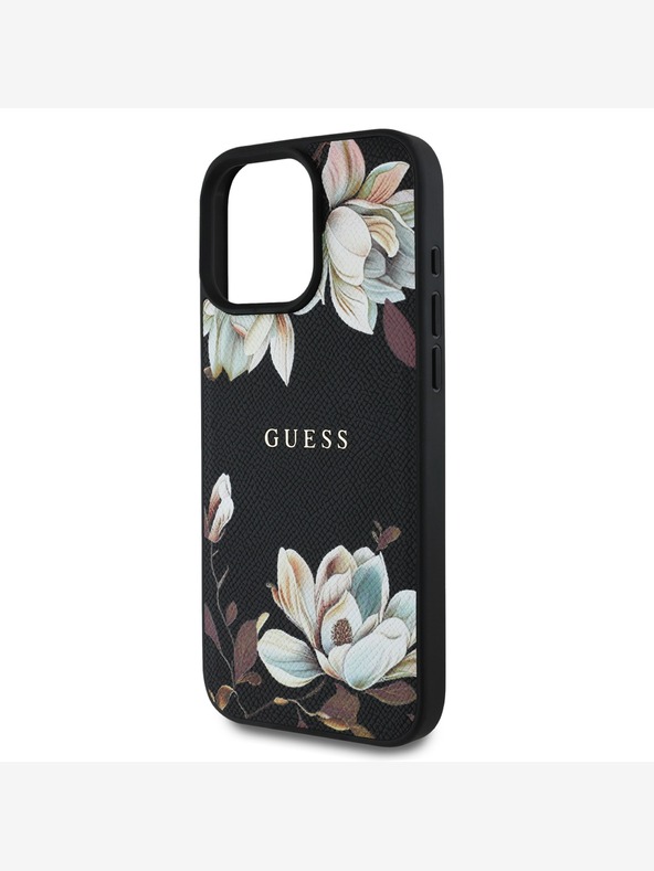 Guess Guess PU Grained Magnolia MagSafe Back Cover για iPhone 16 Pro Μαύρο