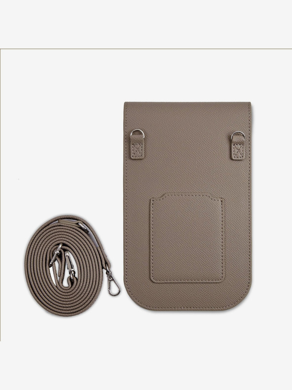 Guess Τσάντα τηλεφώνου Guess PU Grained Τρίγωνο λογότυπο καφέ