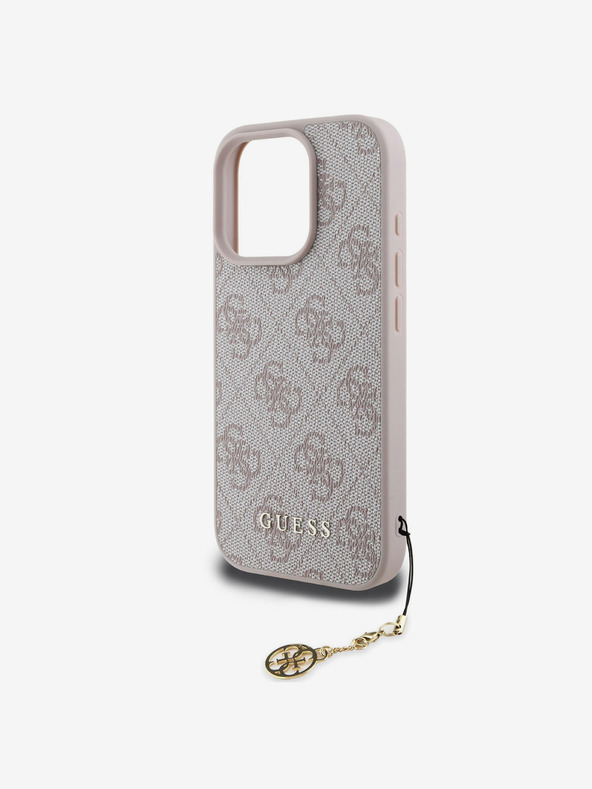 Guess Guess 4G Charm πίσω κάλυμμα για iPhone 16 Pro τόνος σε τόνο ροζ
