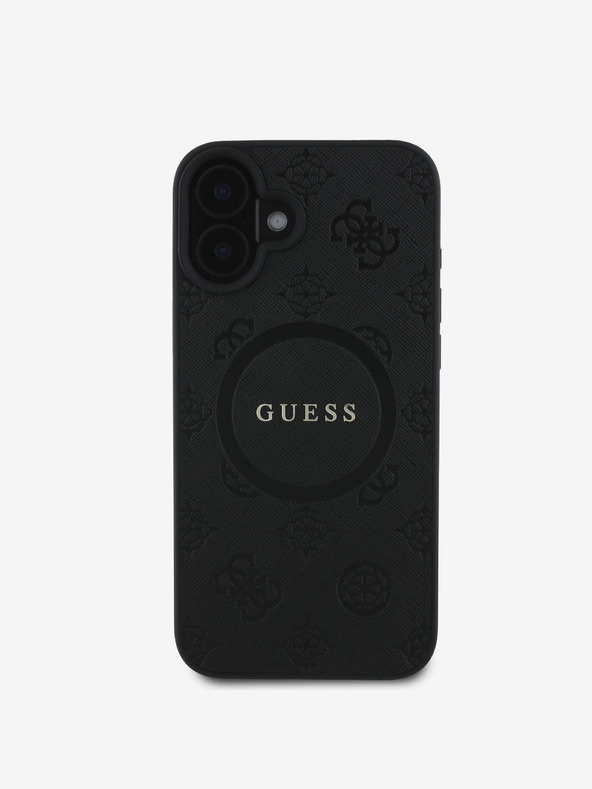 Guess Guess Σαφράν με σφραγίδα Peony MagSafe πίσω κάλυμμα για iPhone 16 Μαύρο