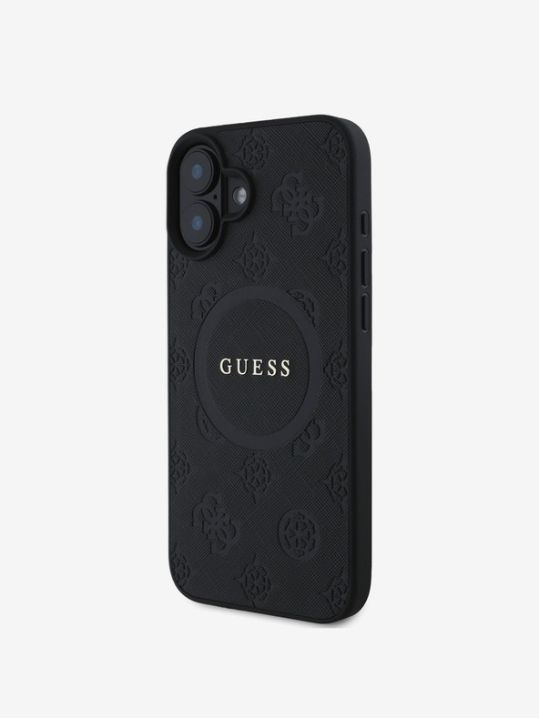 Guess Guess Σαφράν με σφραγίδα Peony MagSafe πίσω κάλυμμα για iPhone 16 Μαύρο