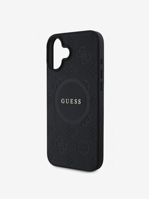 Guess Guess Σαφράν με σφραγίδα Peony MagSafe πίσω κάλυμμα για iPhone 16 Μαύρο